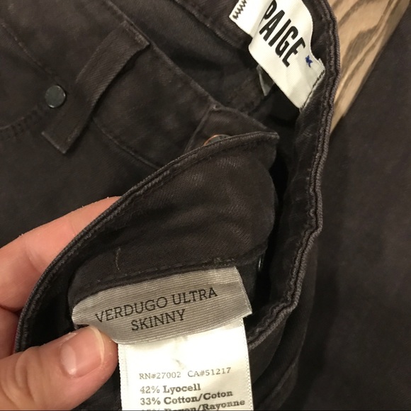 Paige Verdugo Ultra Skinny Size 27 Dark Grey Jeans - Picture 5 of 7